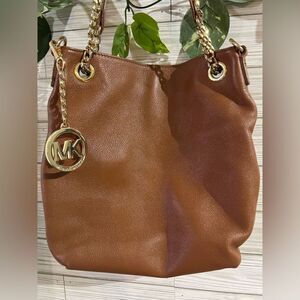 Michael Kors Leather Camel Tote Bag